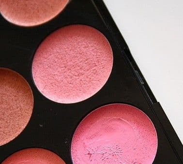 makeup blush in different shades of pink