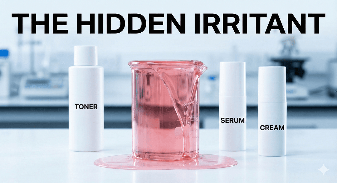 Visual representation of niacinamide accumulation causing skin inflammation.